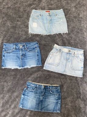Y2K Low Rise Denim Skirt Bundle XS/S | AE, Vigoss, Blue Asphalt | Summer